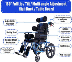 Fully Lying Wheelchair Forke Hemiplegia Disabled Cerebral Palsy