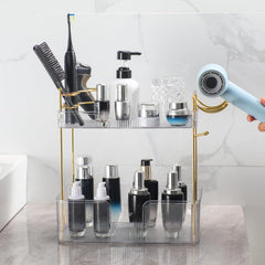 Bathroom Counter Organizer with Hair Dryer Holder