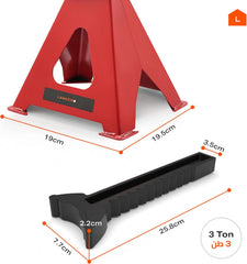 Lawazim Jack Stand 3 Ton-2 Piece 2.5kg- Heavy-Duty Easy to Use Automotive Lifting Stands with Adjustable Height and Ratchet Mechanism Ideal for Vehicle Maintenance Tire Changing and Undercarriage Work