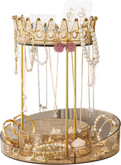 360° Rotating Crown Jewelry Organizer