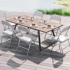 Heavy Duty Padded Folding Chair, 10cm Slim Carbon Steel Frame Seat