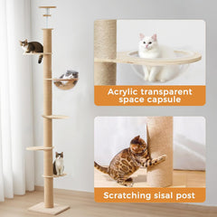 Cat Tree for Indoor Cats, 5 Level Cat Climbing Tower