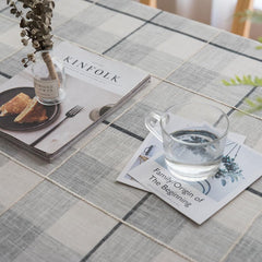 Tablecloths, Table Cloth for Dining Table,Tassel Wrinkle Free Table Cover,Outdoor Table Cloth,Rectangle Tablecloth for Kitchen Dinning Party (Gray Lattice, 140x180cm)