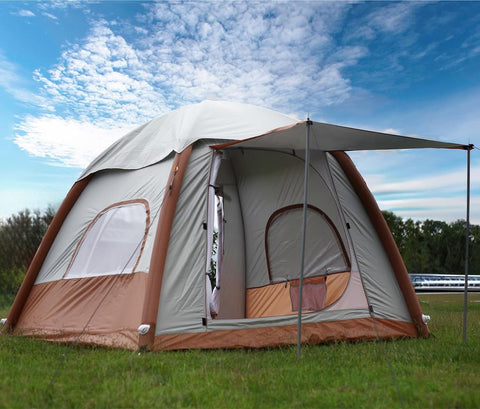 Umbalir Upgrade Inflatable Camping Tent with Pump, Easy Setup 4 Season Glamping Tent, 2-4 Persons Waterproof Windproof Outdoor Self-Supporting Air Tent-7.8FT x 7.8FT x 5.6FT