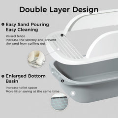 Cat Litter Box, With Cat Litter Shovel Cat Sandbox Cat Toilet