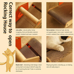 New Cat Scratcher, Rocking House Cat Scratching Board Nest