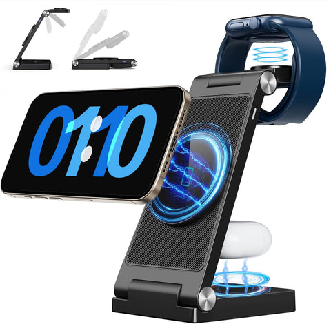 3 in 1 Fast Max Charging for iPhone 16 15 14 13 12 Pro Max Plus, Charger Stand