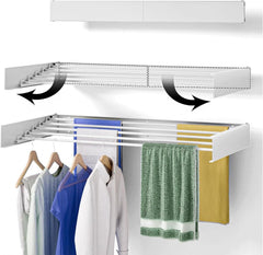 Mylindde Wall Mounted Drying Rack, Foldable Wall Mount Laundry