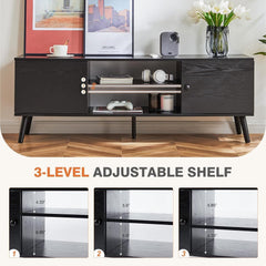 TV Stand for 55 60 inch TV, Modern Mid Century Entertainment Center with Storage