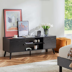 TV Stand for 55 60 inch TV, Modern Mid Century Entertainment Center with Storage