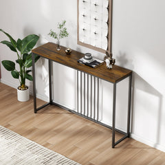 Modern Console Table, Narrow & Long Sofa Table with a Stable Steel Frame