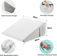 Mylindde Wedge Pillow for Sleeping, 26cm Elevated Support Bed Wedge Pillow