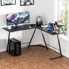 Bentifar L-Shaped Desk Computer Corner Table, 51" Home Gaming Desk,  (Black, (51"+51") L x 18.2"W x 29.5"H)