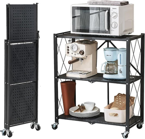 Foldable Storage Shelf,  Required Metal Storage Shelves on Wheels