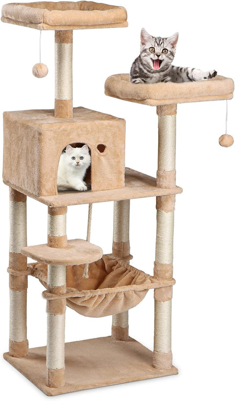 Large Multi-Level Cat Tree for Indoor Cats,Cat Tree Condo