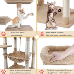 Large Multi-Level Cat Tree for Indoor Cats,Cat Tree Condo