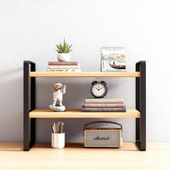 2-Tier Metal Desk Shelf Organizer & Bookshelf