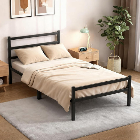 Metal Twin Bed Frame - 185 * 95cm High with Storage Space