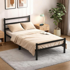 Metal Twin Bed Frame - 185 * 95cm High with Storage Space