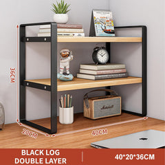 2-Tier Metal Desk Shelf Organizer & Bookshelf
