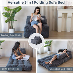 Folding Sofa Bed - Convertible Sleeper Chair with Pillow