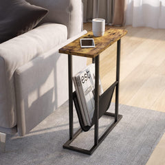 Slim Narrow Side Table with Storage for Tight Spaces