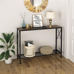 106cm Console Table, sofa table Narrow Sofa Table for Entryway, Industrial Side Table for Hallway, Living Room, Bedroom, Sturdy and Stable, Easy to Assemble, K106