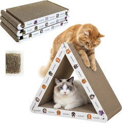 Cat Scratching Board, 3Pcs Assemblable with Catnip