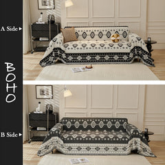 Mylindde Chenille Sofa Covers, Washable Geometric Jacquard Bohemian Couch Cover