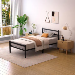 Metal Twin Bed Frame - 185 * 95cm High with Storage Space
