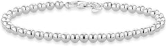 925 Sterling Silver Italian Handmade Bead Ball Strand Chain Bracelet AL091 - Nimall