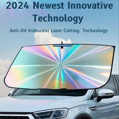 55x31.5 Inch Premium Iridescent Car Windshield Sun Shade Umbrella AH018