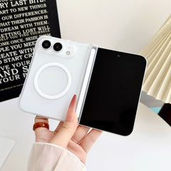 Suitable for apple iphone duo foldable screen magnetic phone case transparent frosted double center axis pc anti-fall protective cover