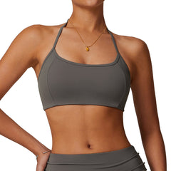 Neck tight back yoga bra women with chest pad outdoor sports yoga clothes quick-drying fitness top 8791