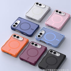 Applicable to iPhoneDUO folding screen mobile phone case matte skin magnetic suction Apple 18Duo folding protective case central shaft