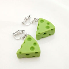 A pair of simulated cheese resin DIY pendant earrings are suitable for fashionable women - Nimall