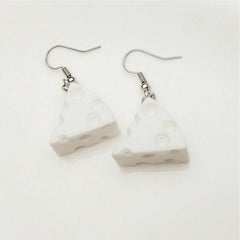 A pair of simulated cheese resin DIY pendant earrings are suitable for fashionable women - Nimall