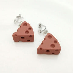 A pair of simulated cheese resin DIY pendant earrings are suitable for fashionable women - Nimall