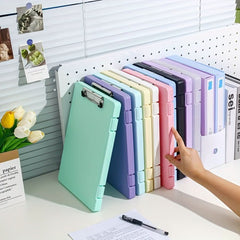 A4 File Folder Storage Box Plate Clip Student Special Test Paper Storage And Finishing Artifact Large Capacity Information Book Subject Classification Test Paper Multi - function Music - Nimall