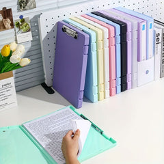 A4 File Folder Storage Box Plate Clip Student Special Test Paper Storage And Finishing Artifact Large Capacity Information Book Subject Classification Test Paper Multi - function Music - Nimall