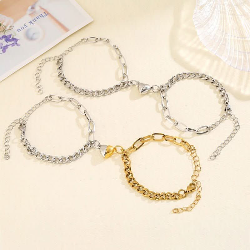 Alloy love magnet attracts couple bracelet - Nimall