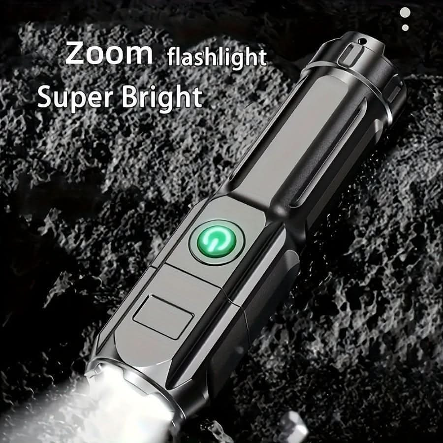 APOLLOFIRE 1/2pcs Super Bright Zoomable Flashlight, Portable Multi - Functional, Telescopic Zoom For Outdoor Home Use - Nimall