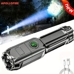 APOLLOFIRE 1/2pcs Super Bright Zoomable Flashlight, Portable Multi - Functional, Telescopic Zoom For Outdoor Home Use - Nimall