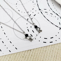 Asymmetric necklace astronaut earrings - Nimall