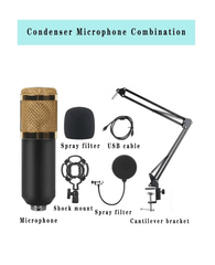 Audio Mixer Condenser Microphone Live Sound Card SET Black NE113 AL209 - Nimall