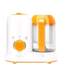 Baby Food Steamer Blender With BPA Lead, Phthalate - Free, And Shatterproof - White And Orange - Nimall