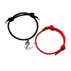 Black and white love couple bracelet adjustable bracelet - Nimall