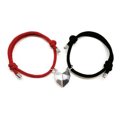 Black and white love couple bracelet adjustable bracelet - Nimall