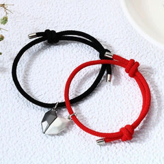 Black and white love couple bracelet adjustable bracelet - Nimall