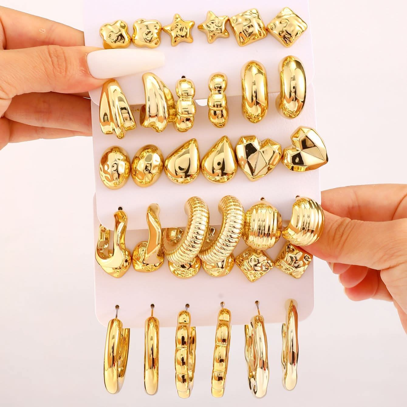 C - shaped earrings set earrings. - Nimall